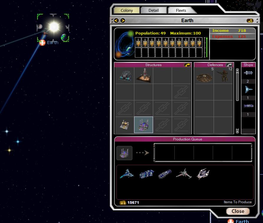 Armada 2526 - Production Screen