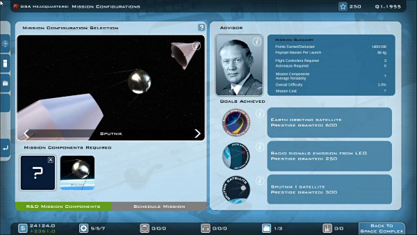 Buzz Aldrin's Space Program Manager | Mission configuration selection