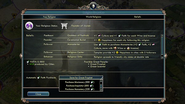 Civ5: Gods & Kings - Religion