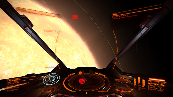 Elite: Dangerous | Oops, jumped next to a star... Boy, it's getting hot in here.