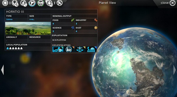 Endless Space | Alpha Version - Planet Screen