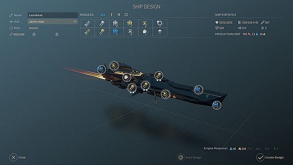 Endless Space 2 Early Access - Ship Design is improved and offers more options than before