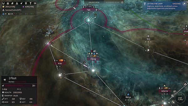 Endless Space 2 Early Access - A lot of starlanes, but there's some free travel in the northwest