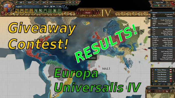 Europa Universalis IV: Digital Extreme Edition - Giveaway contest results
