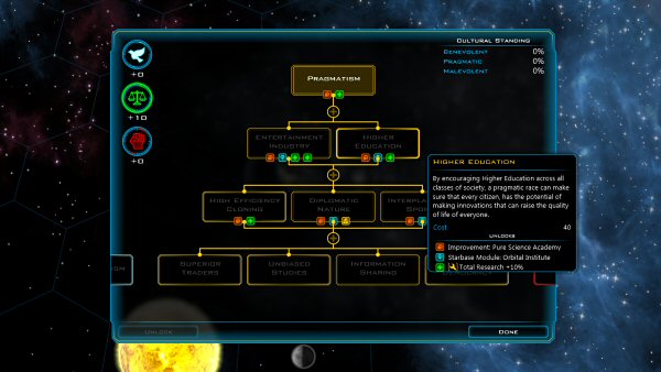 Galactic Civilizations 3 (Early Access - March 2014) | Ideologies system