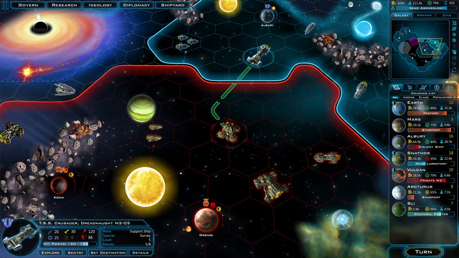 turn based space action pc games