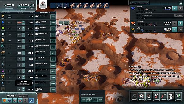 Offworld Trading Company | Engineering allows you to increase production rates thus increasing profits