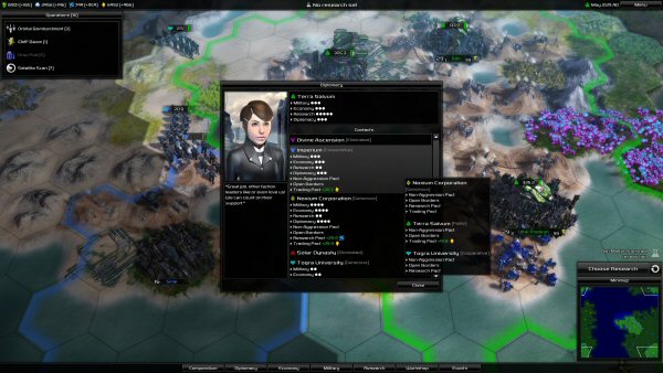 Pandora: First Contact | Diplomacy screen