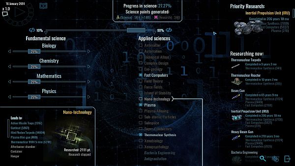 Polaris Sector | Priority research has automatically adjusted my research slider