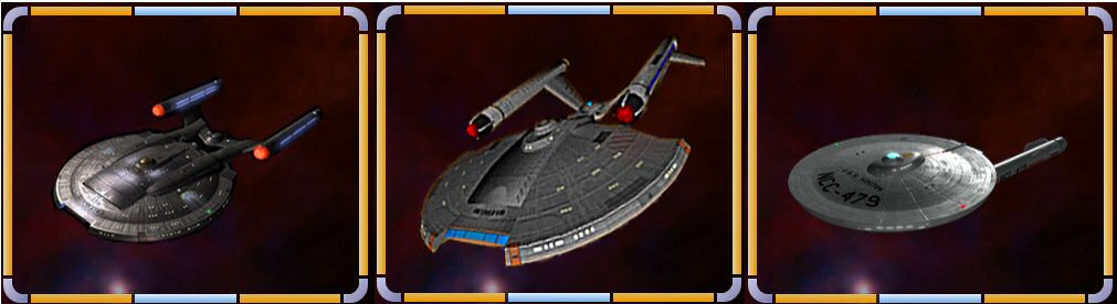 Federation Cruiser, Surveyor and Scout (from left to right)